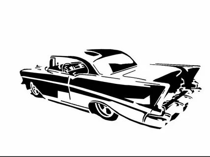 Chevy 57 Car drawings, Car illustration, Silhouette art
