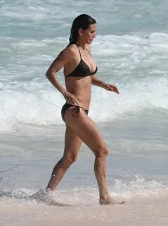 Courteney Cox in Bikini at the Beach in the Bahamas, April 2