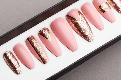 Rose Gold Press on Nails - Lilium Nails