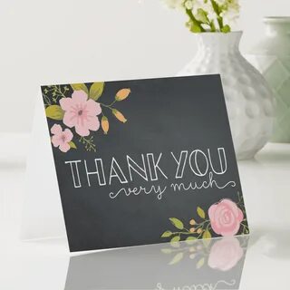 Wedding Thank You Notes Pink Flower Thank You Cards Personal