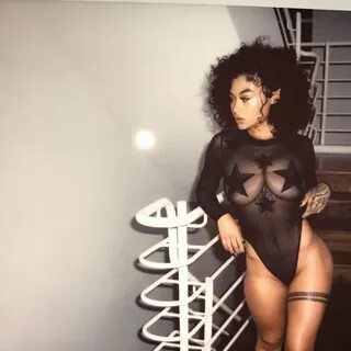 India Westbrooks wears a see through black bodysuit with stars on her boobs - Instagr...
