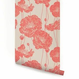 Mullen 24" W Peony Peel and Stick Wallpaper Panel Peony wall