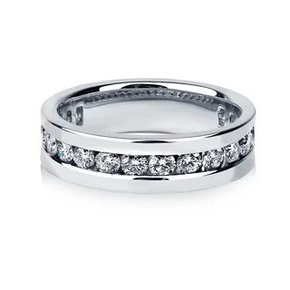 ПК-021-01 Обручальное кольцо из платины с дорожкой бриллиант
