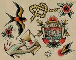 Nautical Tattoo Flash Traditional tattoo flash, Traditional 