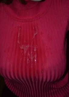 Massive Cumshot on Sexy Pink Sweater - Fetish Porn Pic