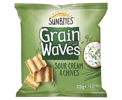 2 x Sunbites Grain Waves Sour Cream & Chives 5-Pack Catch.co