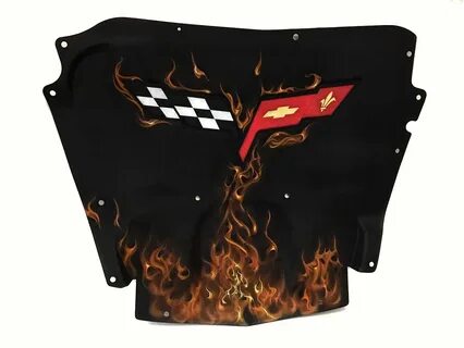 C6 Corvette Airbrushed Hood Liner w/fire Flames - RPIDesigns