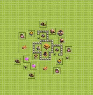 Trophy (Defense) Base TH3 - Clash of Clans - Town Hall Level