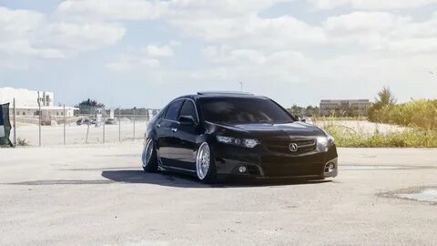 Slammed TSX With Radical Camber and Polished Rotiform Rims -