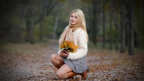 Фотографии Девушек Блондинок Осенью.