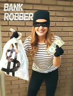 Bank robber with black leggings Diy halloween costumes for w