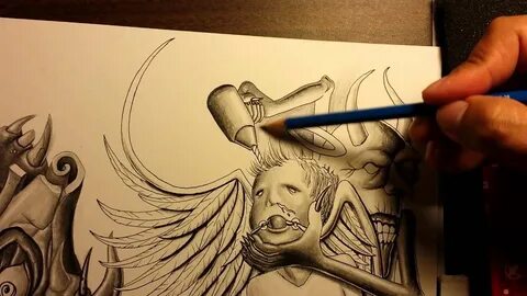 Images Of Pencil Angel And Demon Drawings