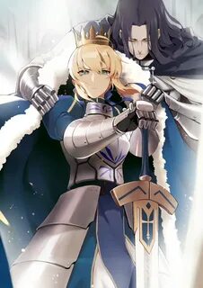 Safebooru - 1boy 1girl ahoge armor armored dress artoria pen