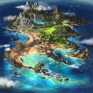 Island map by Tsabo6.deviantart.com on @DeviantArt Fantasy w