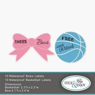 Gender Reveal Party Stickers Cheer Bows or Free Throws Team 