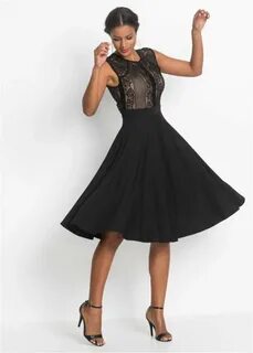 Платье-футляр из денима с блестящими деталями - чёрный 91044