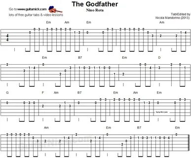The Godfather: easy guitar TAB, chords - GuitarNick.com Guit