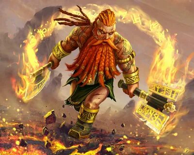 Fire dwarf, Marina Beldiman on ArtStation at https://www.art