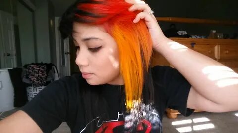 How to Dye Phoenix/Fire Hair (Red to Yellow Ombre) Splat hai