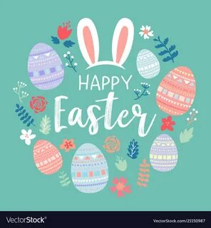 Happy easter greeting card Royalty Free Vector Image