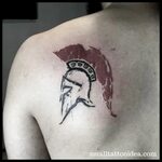Spartan helmet tattoo ideas for men. Molon labe and spartan 