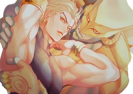 Safebooru - 1boy armlet blonde hair dio brando earrings eyeb