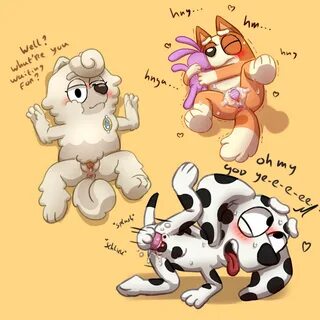 bluey), bluey (series), blush, canine, chloe (bluey), curly hair, cute fee....