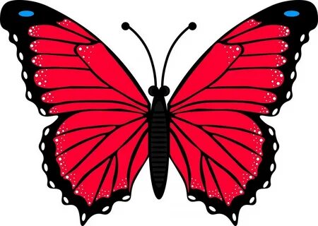 mariposa. un simple dibujo de un insecto con alas rojas. 308