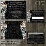 Skull Wedding Invitation Halloween Wedding Set Gothic Weddin