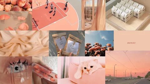 pinterest; aalaabdalla peach collage wallpaper for your lapt