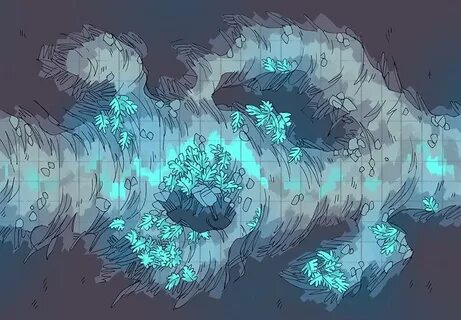 Luminescent Cave RPG battle map by 2-Minute Table Top Dnd wo