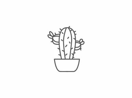 Cactus Thin Line Icon Line art drawings, Cactus, Ink pen dra