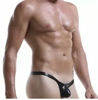 MENS-SPANDEX POUCH THONG Underwear Elastic G-string Swimwear