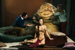 Artists working on the Jabba the Hutt and Princess Leia disp