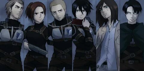 Eren Jaeger, Armin, Mikasa, Sam Jaeger, Attack On Titan Series, Attack On T...