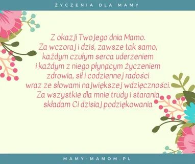 Życzenia dla Mamy - wierszyki na Dzień Mamy - Mamy-mamom.pl 