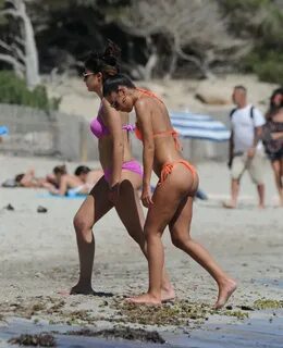 Jessica Aidi Upskirt Show on a beach in Ibiza UpskirtSTARS