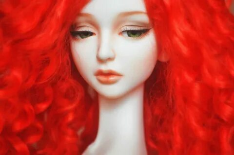 Doll baby toys girl beautiful long hair cute green eyes red 