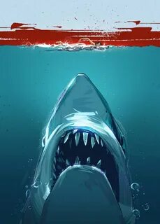 JAWS' Poster art print by Nikita Abakumov Displate Shark art