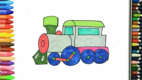 Cómo Dibujar y Colorear Un Tren Dibujos Para Niños