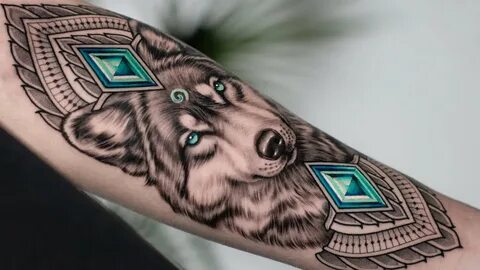 REALISTIC WOLF with BLUE EYES TATTOO TIME LAPSE - YouTube