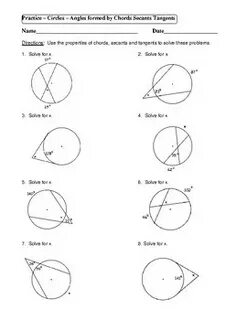 Unit 10 Circles Homework 4 Answer Key / Common Core Algebra 