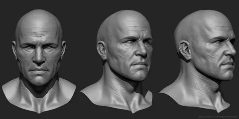 zbrush sculpt head - Google Search 3d face model, Male face,