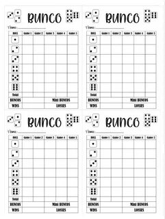 4 bunco score card Bunco Scoresheet Bunco Score pads Etsy