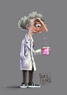 Francois Belair Scientist cartoon, 3d character animation, C