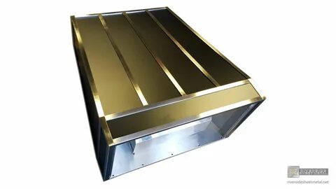 Stainless steel hood vent with brass rivets and decorative b