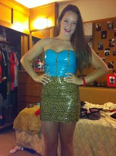 Duct tape dress for an ABC Party. Only needed Saran Wrap, du