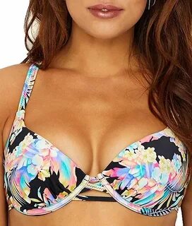 COCO RAVE La Bamba Bikini Top, 32 B/C, Black Floral Bikinis,