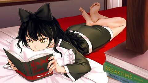 Обои Девушка читает книгу в аниме RWBY " Скачать красивые HD