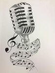 microphone drawing - Google Search Music notes tattoo, Music